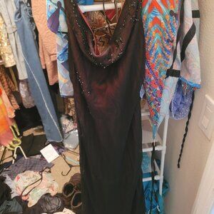 Beaded vintage backless dress